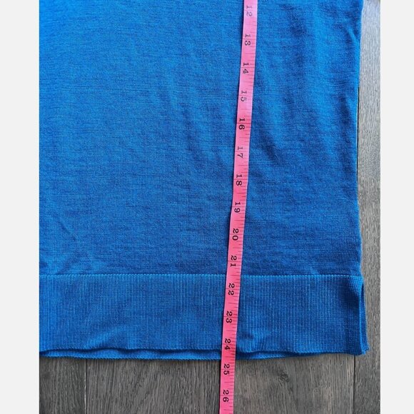 Katherine Barclay New Extra Fine Merino Wool V Neck Sweater Size S Teal Blue NWT - Picture 8 of 8